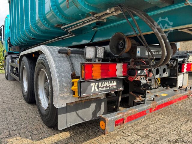 Camión portacontenedores de gancho MERCEDES-BENZ 2632 Actros 6x4 Meiller Abroller KRAN Salzstreu