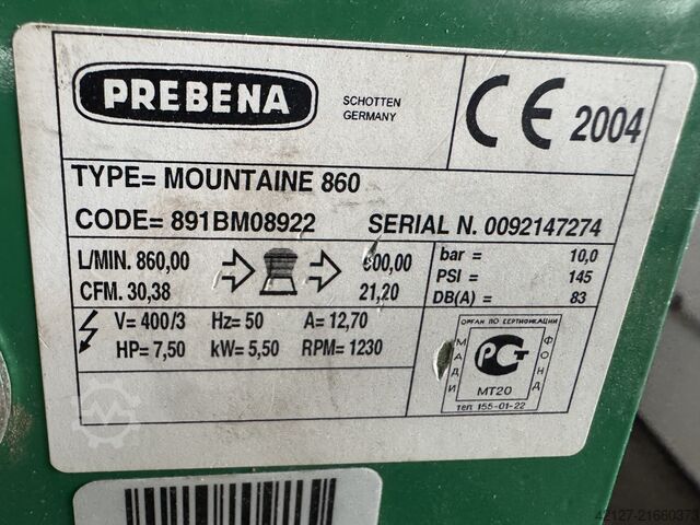 Kompresor tłokowy stojący – Oszczędność miejsca Prebena Mountain 860