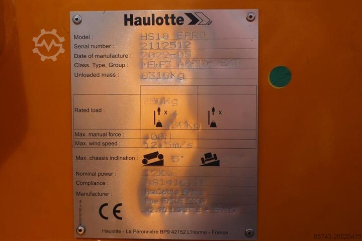 Ascensore a forbice Haulotte HS18EPRO Full Electric 4x4 Drive, Versatile Use: O