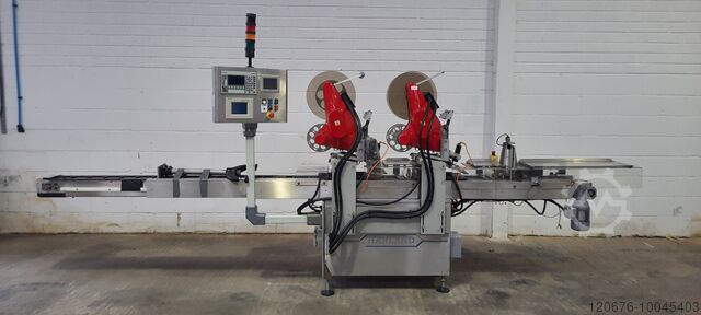 Harland Labeller MK 5 Sirius Automatic 2-Head Top Label Applicator with Comet Heads 