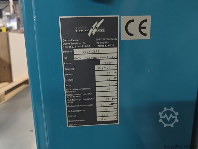 Terowongan Pengering Muller Trockner 1500 Muller Trockner M-Jet International 1500