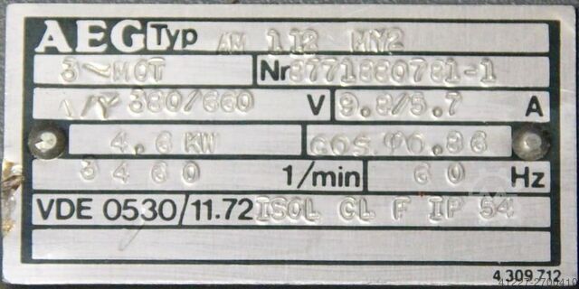 电动机4 kW 2880 Rpm AEG AM112MY2