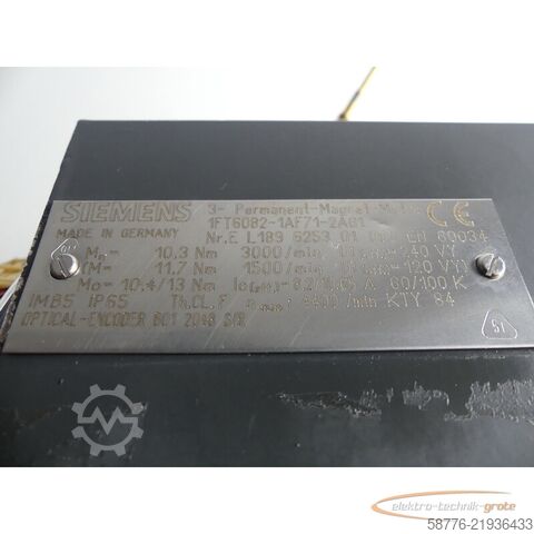 Riadiaca jednotka Siemens Stator für 1FT6082-1AF71 Motor SN: EL189625301003