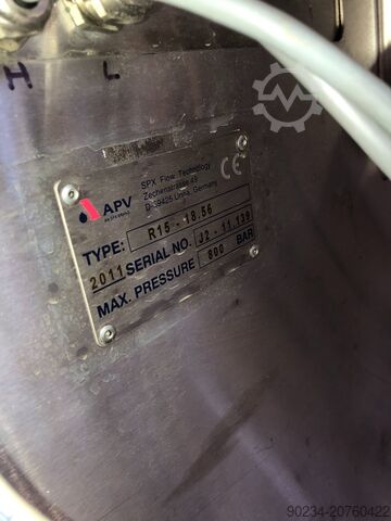 105 GPH @ 11600 APV/SPX Flow Model R15-18.56 Homogenizer Keluli Tahan Karat APV R15-18.56