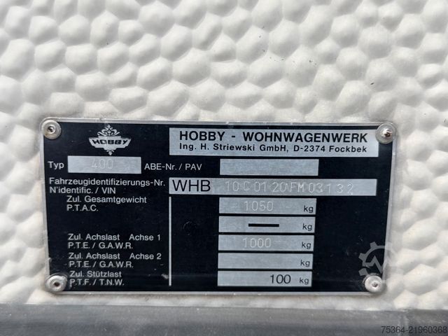 Caravan HOBBY 400 / 10 C Wohnwagen mit Vorzelt
