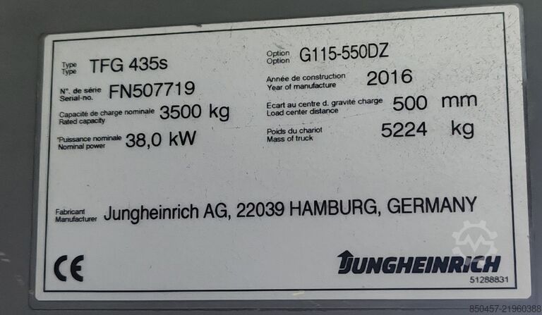 LPG Forklifts Jungheinrich TFG435s