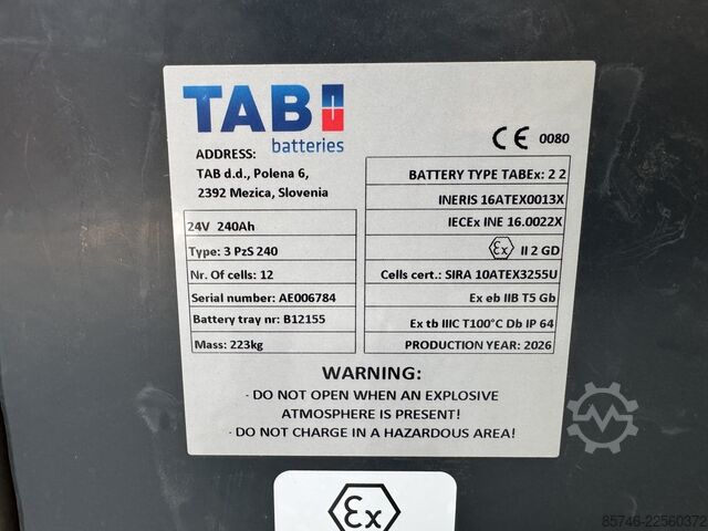 EXV 14 C * تجريبي * إيه تي إي إكس EX * ميرتي 2G / المنطقة 1 & 3D / المنطقة 22 * بطارية جديدة !! STILL EXV 14 C * DEMO * Atex EX * Miretti 2G / Z1 & 3D / Z22 * NEW battery !!