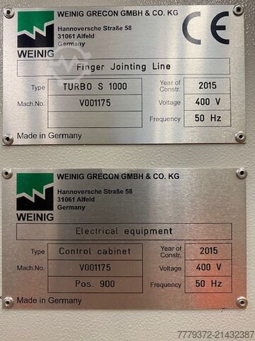 Weinig GRECON TURBO S 指接机 Weinig Turbo S