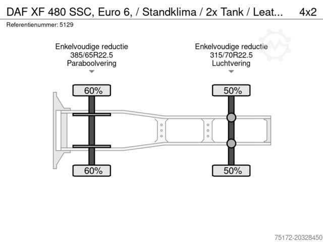 Standardni SZM DAF XF 480 SSC, Euro 6, / Standklima / 2x Tank / Le...