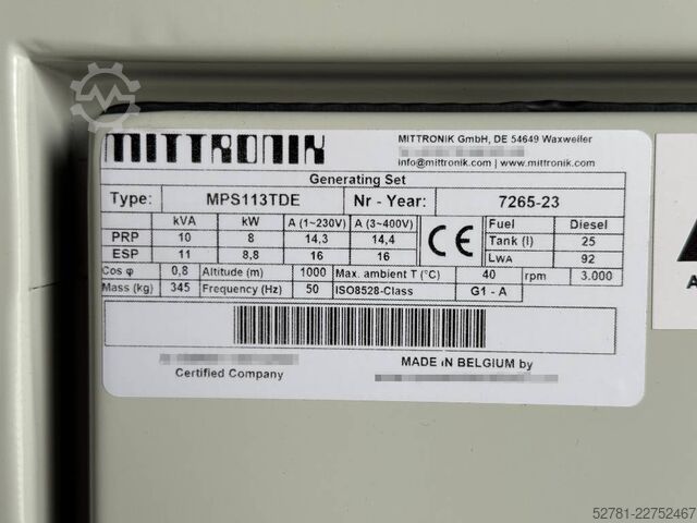 Aggregat Kubota D722 - MPS113TDE - 10 kVA - Genset - DPX-25122