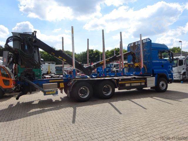 Autocamion pentru transport bușteni MAN 26.510 mit KESLA 2112 Holzkran+Kabine+Greifer