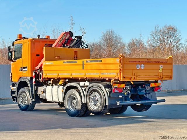 Kravas automašīnai uzstādīts celtnis SCANIA G 360 * KIPPER 4,60m * PALFINGER PK 11002/ 6x6