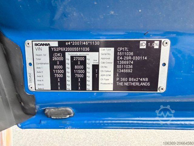 Truk tangki vakum SCANIA P360 6x2*4 Hvidtved Larsen Flexline 310