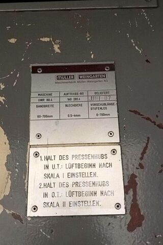 Tekercses szalagrendszer Müller Weingarten UWR 80.4