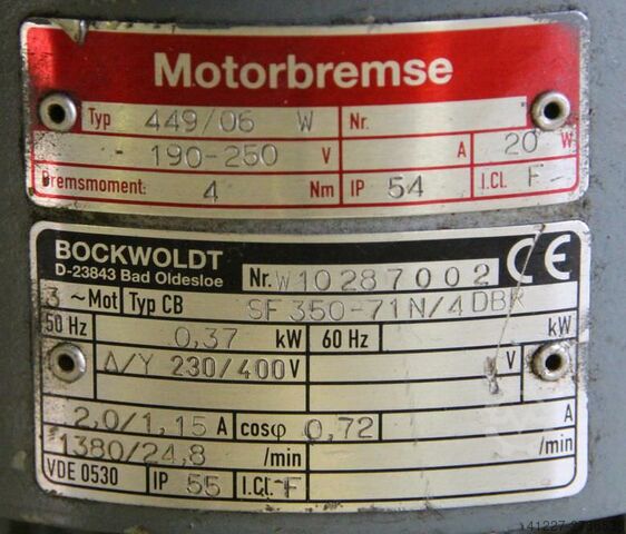 Getriebemotor 0,37 kW 24,8 U/min Bockwoldt CBSF350-71N/4DBR