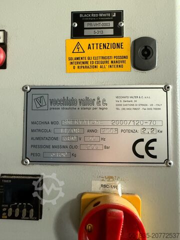 Prasa hydrauliczna do obróbki drewna Vecchiato Valter SNERVATORE 2000/120-70