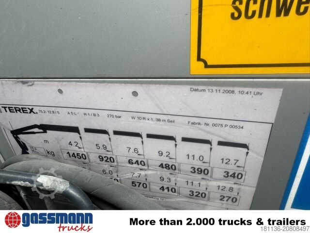 کامیون مسطح Mercedes-Benz Axor 1833 LL/NR , Atlas Terex Kran 75.2 - A5 L,