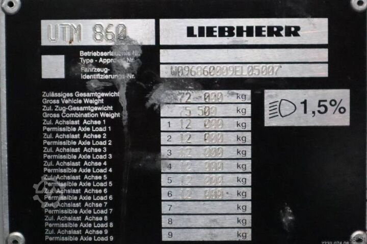 Alle terrein kraan Liebherr LTM1150-6.1 Dutch Vehicle Registration, Valid Abom