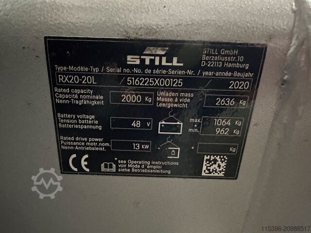 Elektrikli 3 tekerlekli forklift Still RX 20-20 L - TRIPLEX 4,8 m