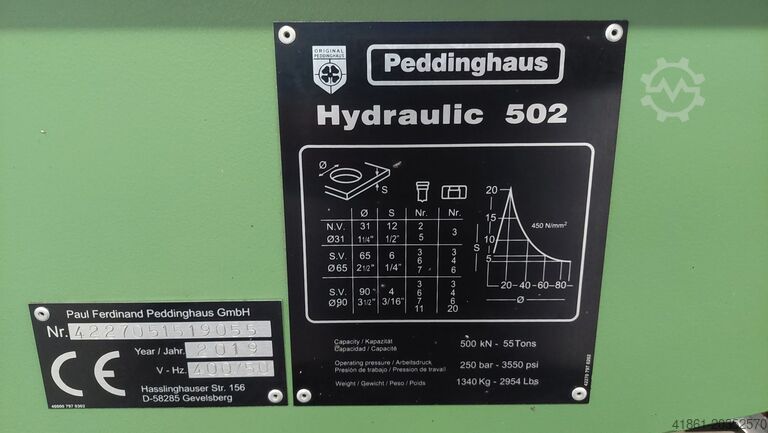 Гидравлический дырокол PEDDINGHAUS Hydraulic 502