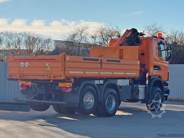Kravas automašīnai uzstādīts celtnis SCANIA G 360 * KIPPER 4,60m * PALFINGER PK 11002/ 6x4