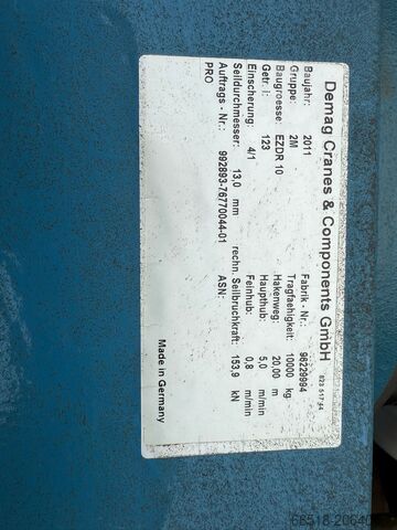 Grua de gancho talha carro de translação Demag DR10