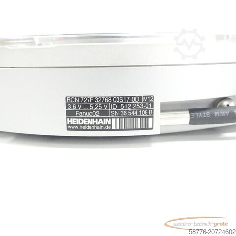 Componente Heidenhain Heidenhain RCN 727 F 32768 03S17-0D Id. 512 253-01 SN:36544108B - ! -
