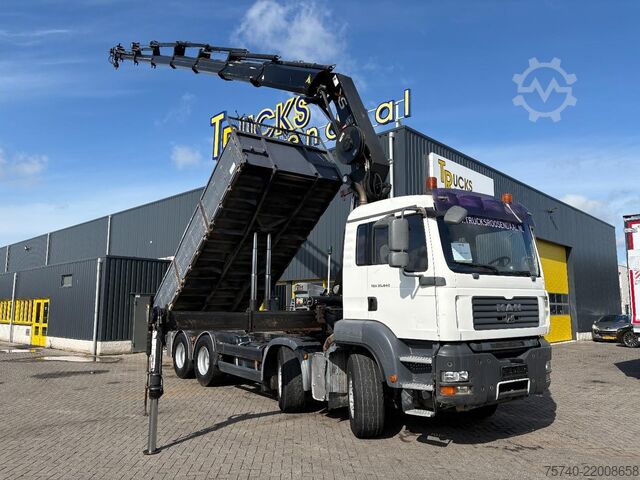 क्रेन ट्रक MAN TGA + HIAB 322 E-7 HIPRO + TIPPER + 8X4 + REMOTE