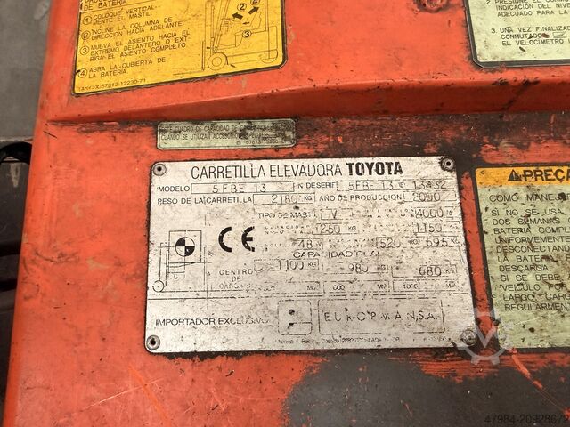 Electric Forklift TOYOTA 5 FPE 13