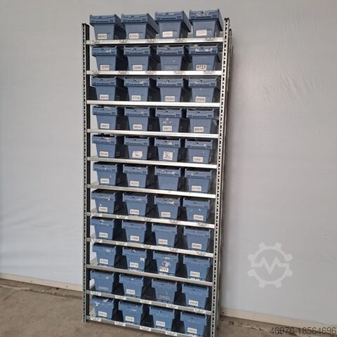 Crate rack, shelf rack, magazine rack Schäfer R3000 / Regallänge: 1.056 mm 2.278x300mm / BITO Mehrwegbehälter