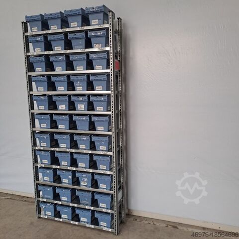 Crate rack, shelf rack, magazine rack Schäfer R3000 / Regallänge: 1.056 mm 2.278x300mm / BITO Mehrwegbehälter