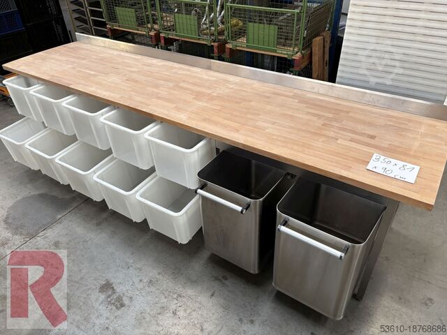 Mesas de trabajo con tablero de madera de haya  