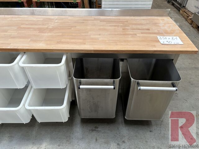 Mesas de trabajo con tablero de madera de haya  