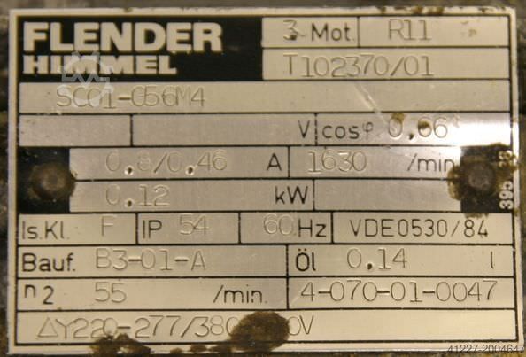 ギアモーター 0.12 kW 46 rpm Flender Himmel** SC01-G56M4