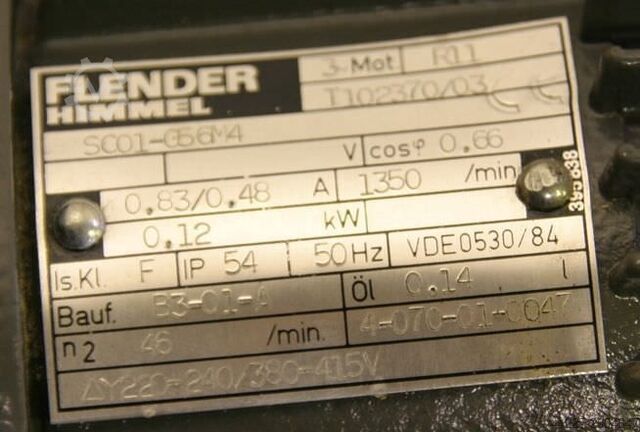 ギアモーター 0.12 kW 46 rpm Flender Himmel** SC01-G56M4