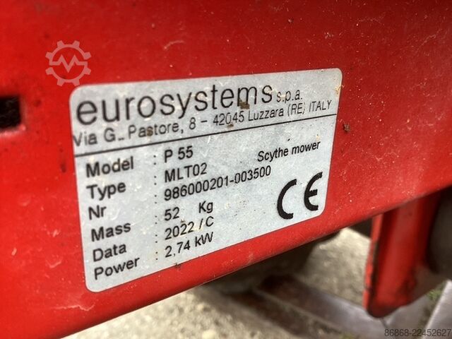 Gebrauchter zweirädriger Traktor mit Mähbalken Eurosystems P55 EUROSYSTEMS P55
