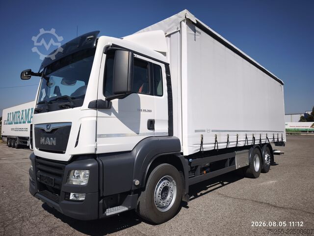 Camión plataforma con toldo MAN 26.360 TGS 6X2 EURO 6