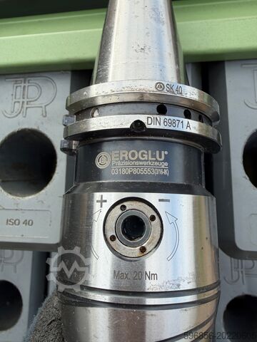 Mbajtës mandrine EROGLU SK40 DIN 69871 A me rregullim momenti, max. 20 Nm Uchwyt wiertarski EROGLU SK40 DIN 69871 A z regulacją momentu Max. 20 Nm Uchwyt wiertarski EROGLU SK40 DIN 69871 A z regulacją momentu Max. 20 Nm
