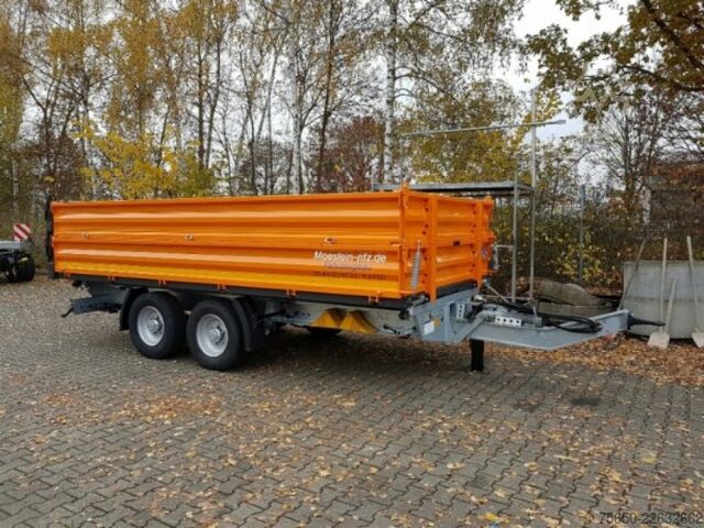 Самосвално ремарке Möslein TTD13- BA Orange  13 t Tandem Kipper Tiefladermit Bordwand- Aufsatz-- Neufahrzeug --
