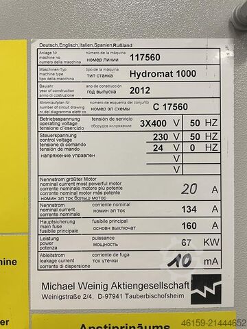 фуговальный станок Weinig Hydromat 1000 with mechanisation