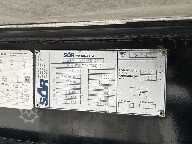 Refrigerated/freezer transport SOR Iberica SOR-S3E / Carrier Vector 1550 / Frigo / Loadlif...