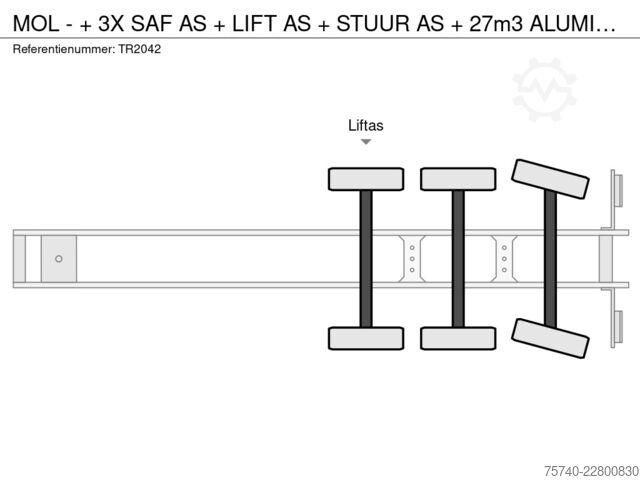Teherautó MOL - + 3X SAF AS + LIFT AS + STUUR AS + 27m3 ALUMI...