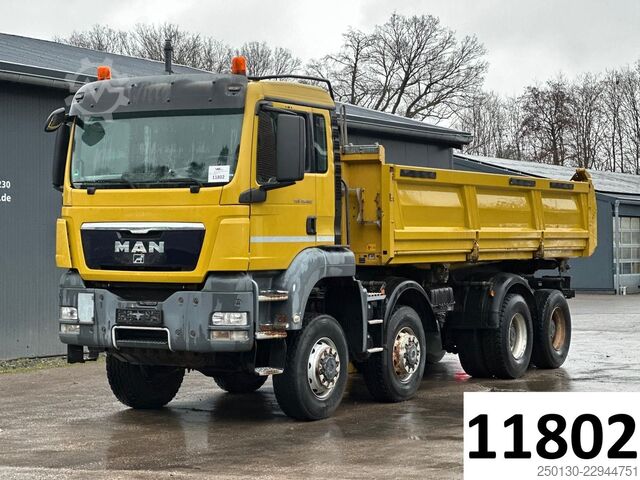 Camión volquete trilateral MAN TGS 35.480 8x6BB Meiller Bordmatik