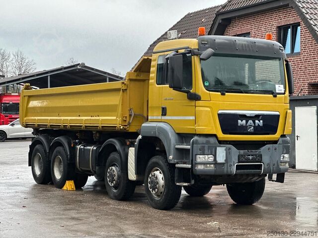 Camión volquete trilateral MAN TGS 35.480 8x6BB Meiller Bordmatik