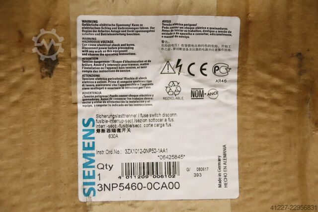 Lasttrennschalter Siemens 3NP5460-0CA00  630A