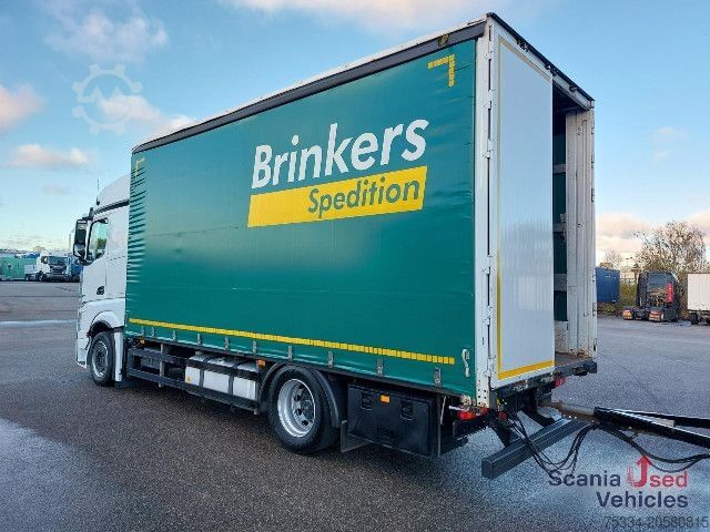 รถบรรทุกพื้นเรียบพร้อมผ้าใบคลุม Mercedes-Benz 1845L Edscha - NUR KOMPLETT m. ANH.!!!