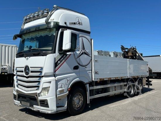 Ladbil med lad MERCEDES-BENZ ACTROS 2545 L 6X2, RETARDER, PRITSCHE, HIAB XS 166 D-4 PRO, E5