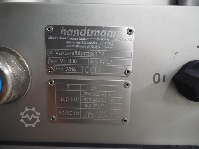 AL sistemli vakum dolum makinesi Handtmann VF 830, AL-System 228-01,242-16