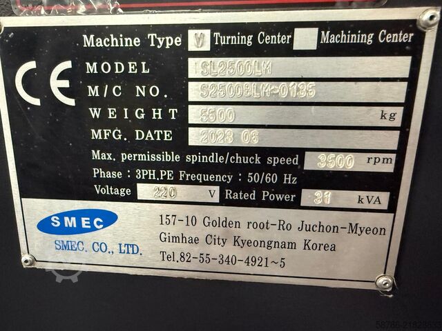 Strung CNC SMEC SL2500BLM