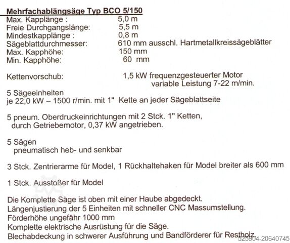 Modelio pjovimo įrenginys Brodbaek TYP BCO 5/150